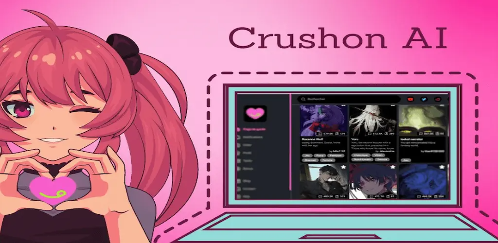 Engage with advanced AI companions and role-play using the Crushon AI MOD APK